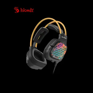 Bloody G565 Energy Black Gaming Headset, Virtual 7.1 Surround Sound, Noise-Cancelling Microphone, RGB Lighting Effects, Energy Black Over-Ear Gaming Headset