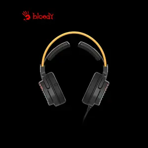 Bloody G565 Energy Black Gaming Headset, Virtual 7.1 Surround Sound, Noise-Cancelling Microphone, RGB Lighting Effects, Energy Black Over-Ear Gaming Headset