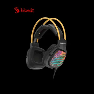 Bloody G565 Energy Black Gaming Headset, Virtual 7.1 Surround Sound, Noise-Cancelling Microphone, RGB Lighting Effects, Energy Black Over-Ear Gaming Headset