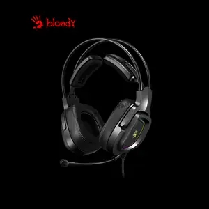 Bloody G575 Black Gaming Headset, Virtual 7.1 Surround Sound, Noise-Cancelling Microphone, RGB Lighting Effects, Comfortable Over-Ear Gaming Headset