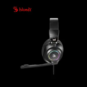 Bloody G580 Black Gaming Headset, Virtual 7.1 Surround Sound, Noise-Cancelling Microphone, RGB Lighting Effects, Comfortable Over-Ear Gaming Headset