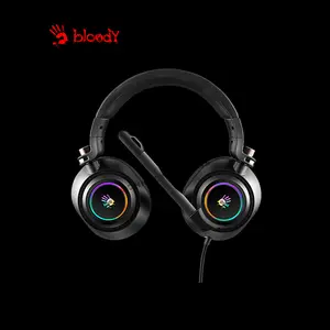 Bloody G580 Black Gaming Headset, Virtual 7.1 Surround Sound, Noise-Cancelling Microphone, RGB Lighting Effects, Comfortable Over-Ear Gaming Headset