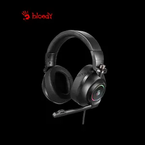 Bloody G580 Black Gaming Headset, Virtual 7.1 Surround Sound, Noise-Cancelling Microphone, RGB Lighting Effects, Comfortable Over-Ear Gaming Headset