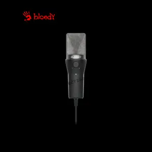 Bloody GM20 USB Gaming Microphone, Cardioid Pickup Pattern, 10mm Electret Condenser Capsule, Built-In Pop Filter, Press-to-Mute Function, Tripod Stand