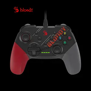 Bloody GP30 USB Wired Gaming Controller, Ergonomic Gamepad Design, Plug-and-Play USB Connectivity, Dual Analog Controls, Multi-Platform Gaming Controller, Sports Red Edition