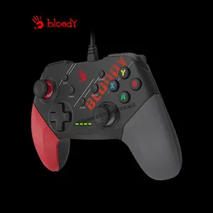 Bloody GP30 USB Wired Gaming Controller, Ergonomic Gamepad Design, Plug-and-Play USB Connectivity, Dual Analog Controls, Multi-Platform Gaming Controller, Sports Red Edition