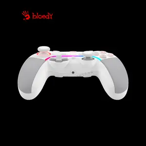Bloody GPW70 RGB Wireless Gaming Controller Sports White, 2.4GHz Wireless & USB Wired Connectivity, Dual Vibration Feedback, RGB Lighting Effects, Multi-Platform Gaming Controller