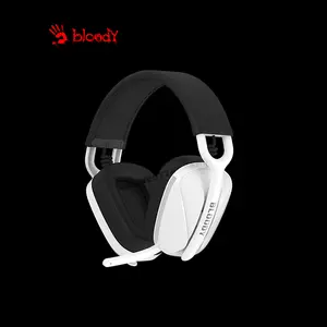 Bloody GR285 White Wireless Gaming Headset, 2.4GHz Wireless + Bluetooth 5.3 Connectivity, Dual Wireless Mode, Gaming Audio Headset, Integrated Microphone