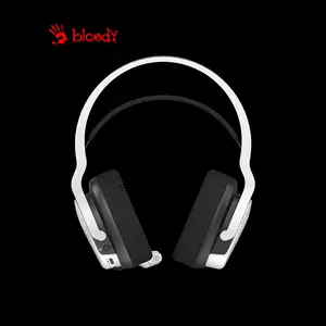 Bloody GR370 White Wireless Gaming Headset, 2.4GHz Wireless + Bluetooth 5.3 Connectivity, Dual Wireless Mode, Gaming Audio Headset, Integrated Microphone
