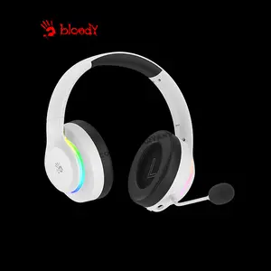 Bloody GR520 White Wireless Gaming Headset, 2.4GHz Wireless + Bluetooth 5.3 Connectivity, Dual Wireless Mode, Gaming Audio Headset, Integrated Microphone