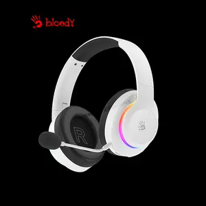 Bloody GR520 White Wireless Gaming Headset, 2.4GHz Wireless + Bluetooth 5.3 Connectivity, Dual Wireless Mode, Gaming Audio Headset, Integrated Microphone
