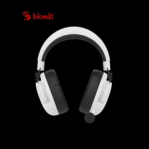 Bloody GR585 White Wireless Gaming Headset, 2.4GHz Wireless + Bluetooth 5.3 Connectivity, Dual Wireless Mode, Gaming Audio Headset, Integrated Microphone