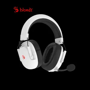 Bloody GR585 White Wireless Gaming Headset, 2.4GHz Wireless + Bluetooth 5.3 Connectivity, Dual Wireless Mode, Gaming Audio Headset, Integrated Microphone