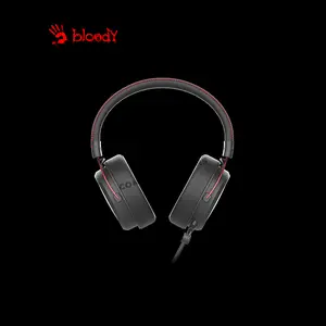 Bloody M590i Black Gaming Headset, Virtual 7.1 Surround Sound, Noise-Cancelling Microphone, RGB Lighting Effects, Comfortable Over-Ear Gaming Headset