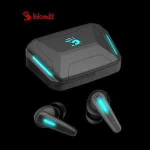 Bloody M70 ANC True Wireless Gaming Earbuds, Bluetooth 5.2 Connectivity, Active Noise Cancellation, Dual ENC Microphones, 24 Hours Total Playtime, Black + Blue Edition