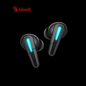 Bloody M70 ANC True Wireless Gaming Earbuds, Bluetooth 5.2 Connectivity, Active Noise Cancellation, Dual ENC Microphones, 24 Hours Total Playtime, Black + Blue Edition
