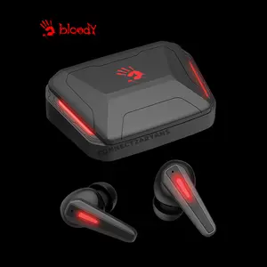 Bloody M70 ANC True Wireless Gaming Earbuds, Bluetooth 5.2 Connectivity, Active Noise Cancellation, Dual ENC Microphones, 24 Hours Total Playtime, Black + Red Edition