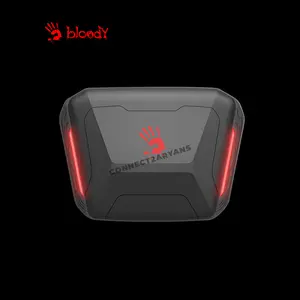 Bloody M70 ANC True Wireless Gaming Earbuds, Bluetooth 5.2 Connectivity, Active Noise Cancellation, Dual ENC Microphones, 24 Hours Total Playtime, Black + Red Edition