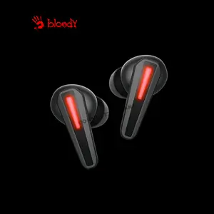 Bloody M70 ANC True Wireless Gaming Earbuds, Bluetooth 5.2 Connectivity, Active Noise Cancellation, Dual ENC Microphones, 24 Hours Total Playtime, Black + Red Edition