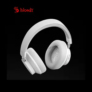 Bloody MH390 White Wireless Headset, Bluetooth 5.3 Connectivity, ENC Omni-Directional Microphone, Stereo Audio Headset, Comfortable Over-Ear Design