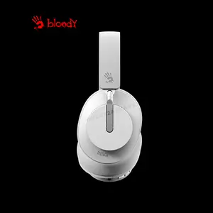 Bloody MH390 White Wireless Headset, Bluetooth 5.3 Connectivity, ENC Omni-Directional Microphone, Stereo Audio Headset, Comfortable Over-Ear Design