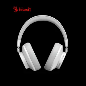 Bloody MH390 White Wireless Headset, Bluetooth 5.3 Connectivity, ENC Omni-Directional Microphone, Stereo Audio Headset, Comfortable Over-Ear Design