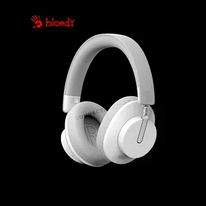 Bloody MH390 White Wireless Headset, Bluetooth 5.3 Connectivity, ENC Omni-Directional Microphone, Stereo Audio Headset, Comfortable Over-Ear Design