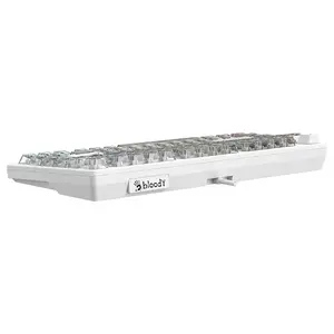 Bloody MS76 Crystal White Magnetic Hall Effect Gaming Keyboard, 75% Compact Layout, Magnetic Hall Effect Switches, Rapid Trigger Technology, Adjustable Actuation, RGB Backlit Mechanical Gaming Keyboard
