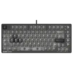 Bloody MS76 Stellar Black Magnetic Hall Effect Gaming Keyboard, 75% Compact Layout, Magnetic Hall Effect Switches, Rapid Trigger Technology, Adjustable Actuation, RGB Backlit Mechanical Gaming Keyboard