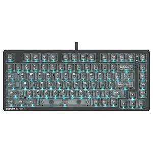 Bloody MS76 Stellar Black Magnetic Hall Effect Gaming Keyboard, 75% Compact Layout, Magnetic Hall Effect Switches, Rapid Trigger Technology, Adjustable Actuation, RGB Backlit Mechanical Gaming Keyboard