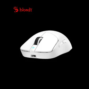 Bloody R77 Ultra Dock Wireless Gaming Mouse White, 20000 CPI Optical Sensor, 2.4GHz Wireless & USB Wired Connectivity, Charging Dock Included, Esports Gaming Mouse