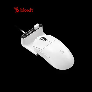 Bloody R77 Ultra Dock Wireless Gaming Mouse White, 20000 CPI Optical Sensor, 2.4GHz Wireless & USB Wired Connectivity, Charging Dock Included, Esports Gaming Mouse
