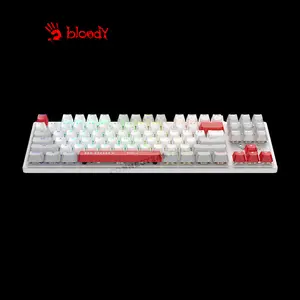 Bloody S310N Energy White Mecha-Like Gaming Keyboard, Mecha-Like Switch Technology, Energy White Edition Design, RGB Backlighting, Multi-Key Anti-Ghosting, Wired Gaming Keyboard