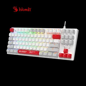 Bloody S310N Energy White Mecha-Like Gaming Keyboard, Mecha-Like Switch Technology, Energy White Edition Design, RGB Backlighting, Multi-Key Anti-Ghosting, Wired Gaming Keyboard