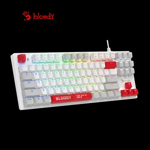 Bloody S310N Energy White Mecha-Like Gaming Keyboard, Mecha-Like Switch Technology, Energy White Edition Design, RGB Backlighting, Multi-Key Anti-Ghosting, Wired Gaming Keyboard