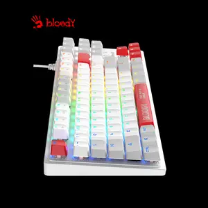 Bloody S310N Energy White Mecha-Like Gaming Keyboard, Mecha-Like Switch Technology, Energy White Edition Design, RGB Backlighting, Multi-Key Anti-Ghosting, Wired Gaming Keyboard