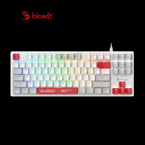 Bloody S310N Energy White Mecha-Like Gaming Keyboard, Mecha-Like Switch Technology, Energy White Edition Design, RGB Backlighting, Multi-Key Anti-Ghosting, Wired Gaming Keyboard