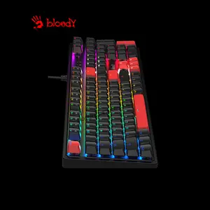 Bloody S520N Fire Black Mecha-Like Gaming Keyboard, Mecha-Like Switch Technology, RGB Backlighting, Full-Size Layout, Multi-Key Anti-Ghosting, Wired Gaming Keyboard