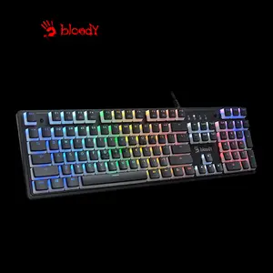Bloody S520N Pudding Black Mecha-Like Gaming Keyboard, Mecha-Like Switch Technology, Pudding Keycaps, RGB Backlighting, Full-Size Layout, Multi-Key Anti-Ghosting, Wired Gaming Keyboard