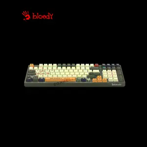 Bloody S98 Aviator Mechanical Gaming Keyboard, Red Mechanical Switches, 98-Key Compact Layout, Aviator Edition Design, RGB Backlighting, Hot-Swappable Gaming Keyboard