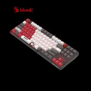 Bloody S98 Naraka Mechanical Gaming Keyboard, Red Mechanical Switches, 98-Key Compact Layout, Naraka Edition Design, RGB Backlighting, Hot-Swappable Gaming Keyboard