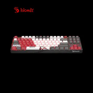 Bloody S98 Naraka Mechanical Gaming Keyboard, Red Mechanical Switches, 98-Key Compact Layout, Naraka Edition Design, RGB Backlighting, Hot-Swappable Gaming Keyboard