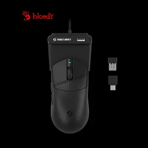 Bloody SG5 Hybrid Speed Wireless Gaming Mouse Black, 30000 CPI S-Tier Gaming Sensor, 2.4GHz Wireless & USB Wired Connectivity, 8000Hz Wireless Polling Rate, Esports Gaming Mouse