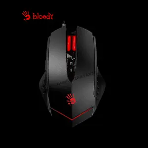 Bloody V8M Metal X'Glide Multi-Core RGB Gaming Mouse, 3200 CPI Optical Sensor, Activated Multi-Core Gaming Technology, Metal X'Glide Armor Boot, 8 Programmable Buttons, Wired USB Gaming Mouse