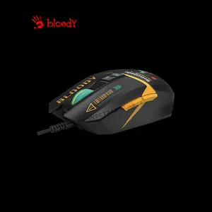 Bloody W63 Max Midnight RGB Gaming Mouse, 10000 CPI MAX BC3332-A Optical Sensor, Lightweight Honeycomb Design, RGB Lighting Effects, Wired USB Gaming Mouse