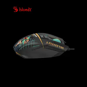 Bloody W63 Max Midnight RGB Gaming Mouse, 10000 CPI MAX BC3332-A Optical Sensor, Lightweight Honeycomb Design, RGB Lighting Effects, Wired USB Gaming Mouse