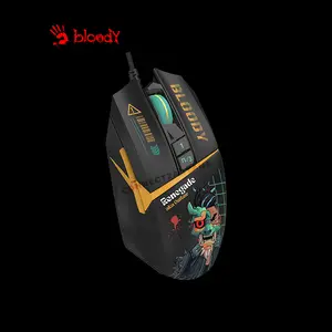 Bloody W63 Max Midnight RGB Gaming Mouse, 10000 CPI MAX BC3332-A Optical Sensor, Lightweight Honeycomb Design, RGB Lighting Effects, Wired USB Gaming Mouse