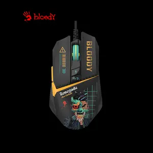 Bloody W63 Max Midnight RGB Gaming Mouse, 10000 CPI MAX BC3332-A Optical Sensor, Lightweight Honeycomb Design, RGB Lighting Effects, Wired USB Gaming Mouse