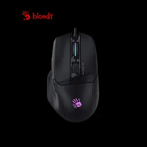 Bloody W70 Max Stone Black RGB Gaming Mouse, 10000 CPI MAX BC3332-A Sensor, 2000Hz Report Rate, 8 Programmable Buttons, RGB Lighting Effects, Wired USB Gaming Mouse