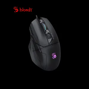 Bloody W70 Max Panda White RGB Gaming Mouse, 10000 CPI MAX BC3332-A Gaming Sensor, 2000Hz Report Rate, 8 Programmable Buttons, RGB Lighting Effects, Wired USB Gaming Mouse
